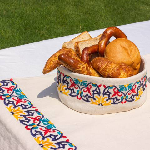 Floral Tiles Basket