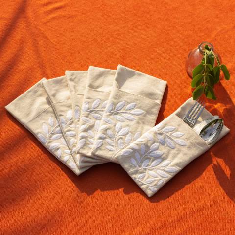 Summer Leaves Cutlery Sleeves Set