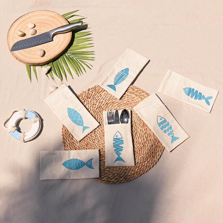 Fish Party Cutlery Sleeves Set
