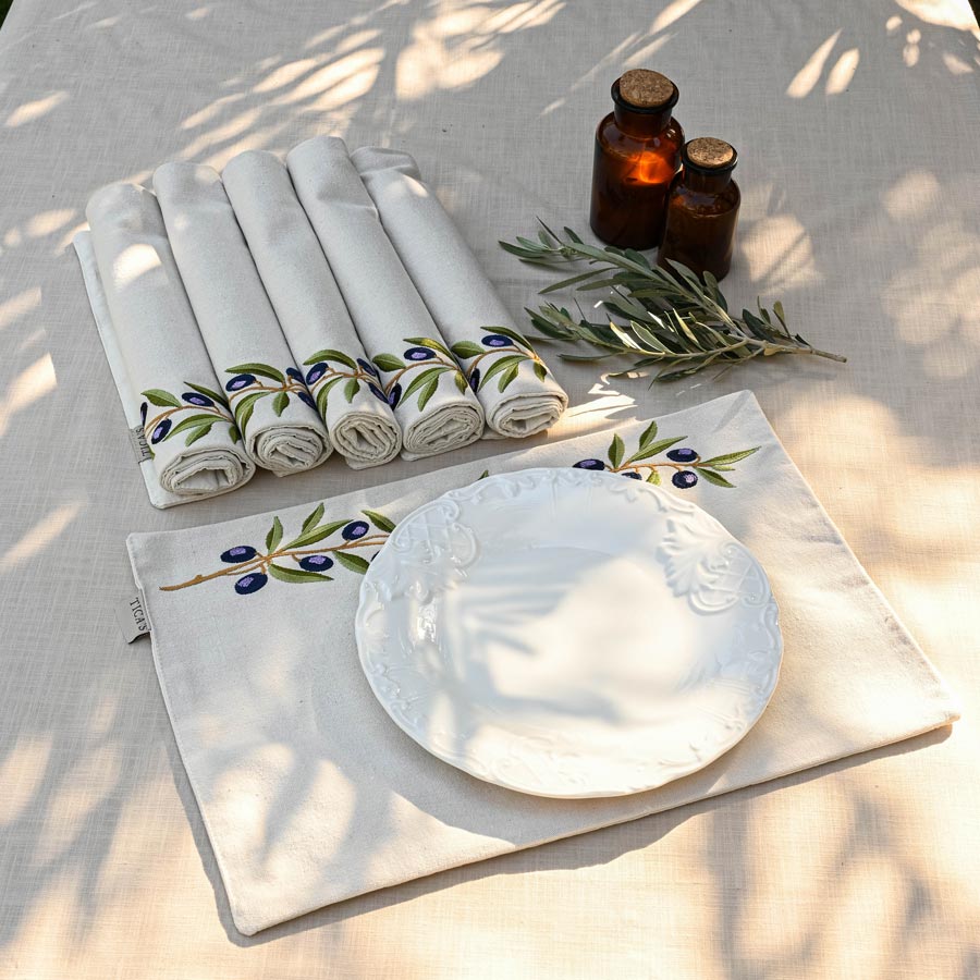 Olive Branch Placemats Set