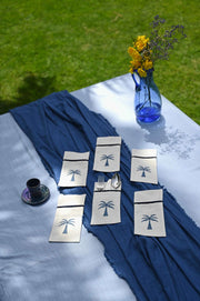Blue Palm Cutlery Sleevess Set