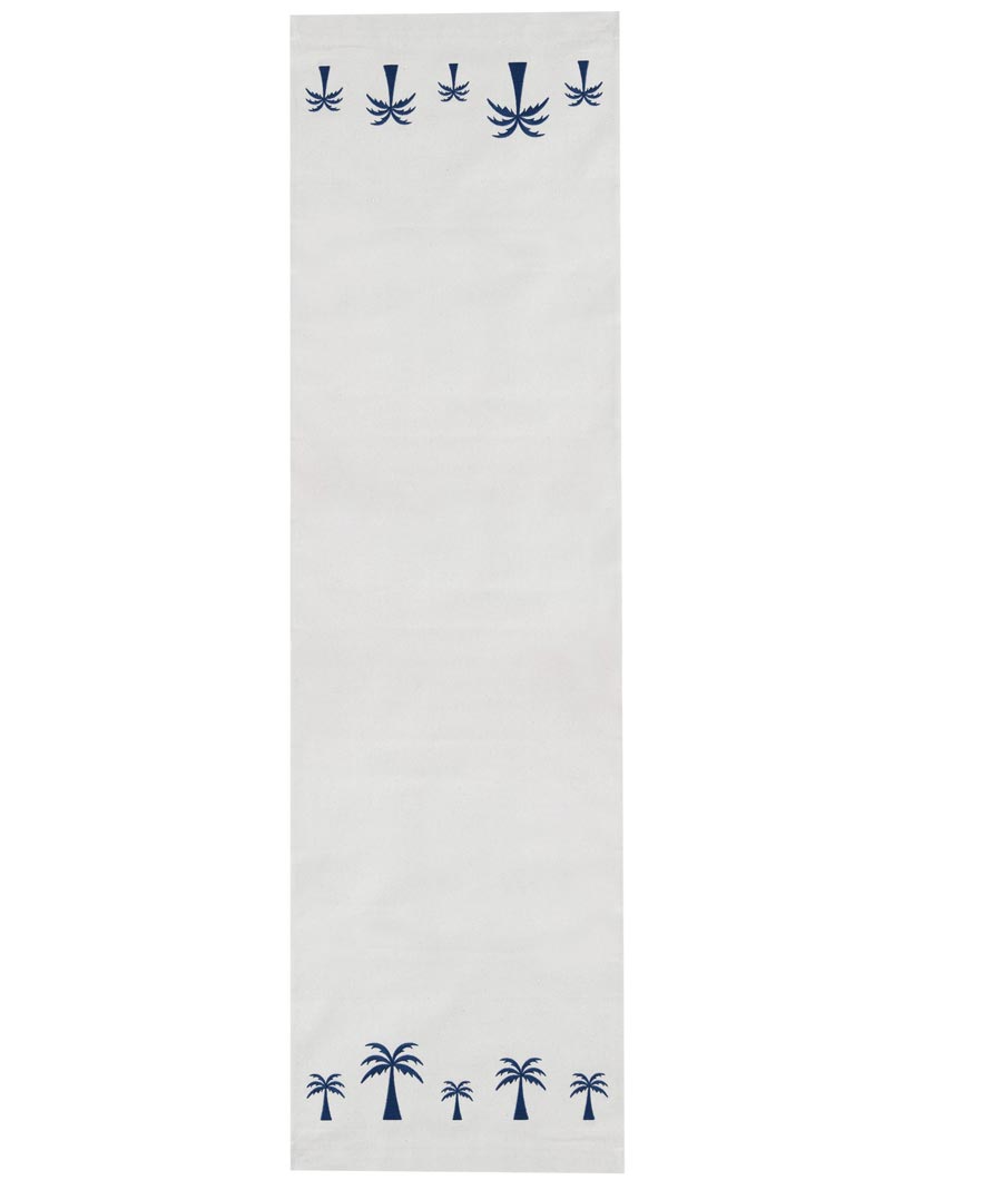 Blue Palm Table Runner