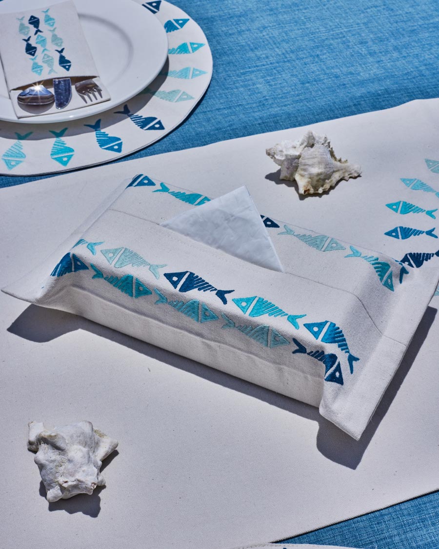 Flowing Fish Tissue Box Cover