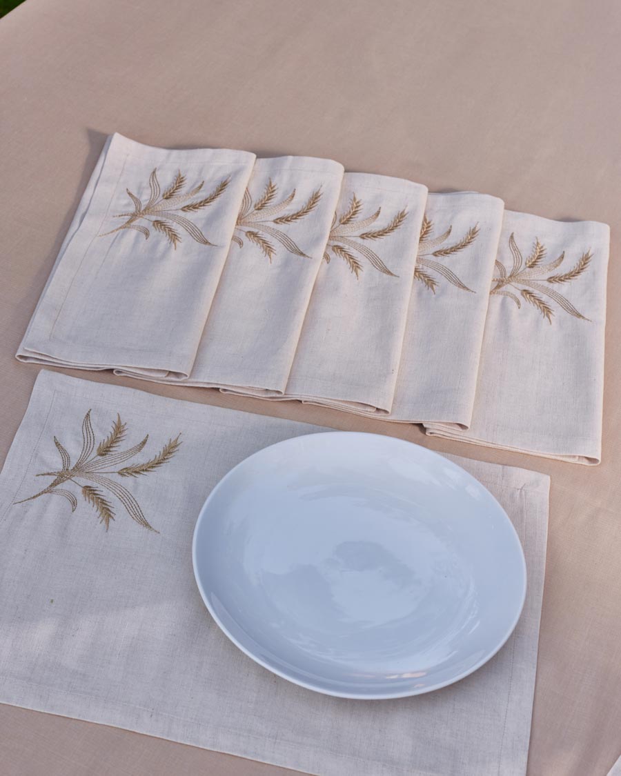 Golden Harvest Linen Placemats Set