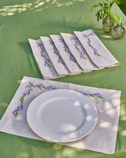 Lavender Bloom Linen Placemats Set