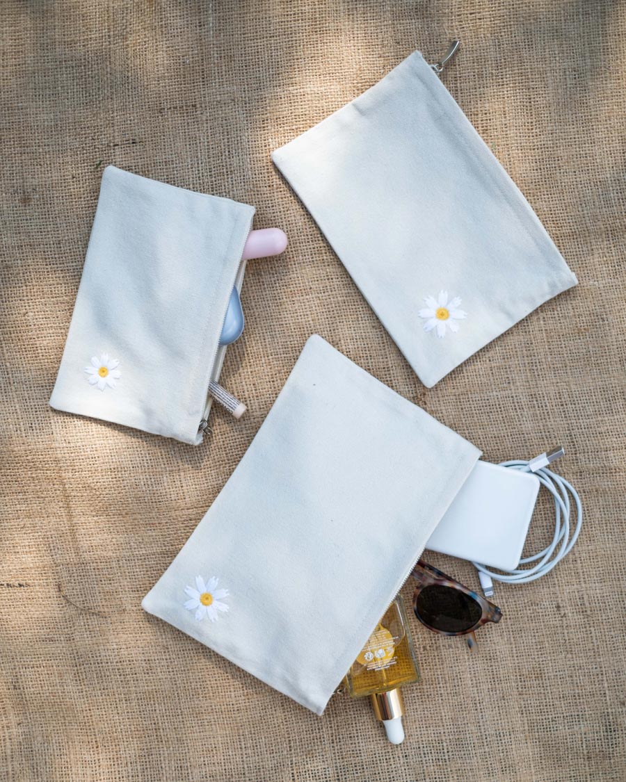 Daisy Upcycled Pouch Small