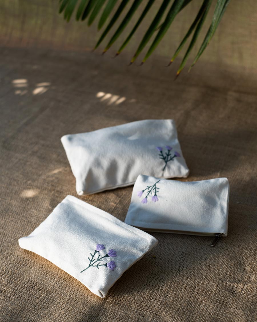 Lavender Upcycled Pouch Large