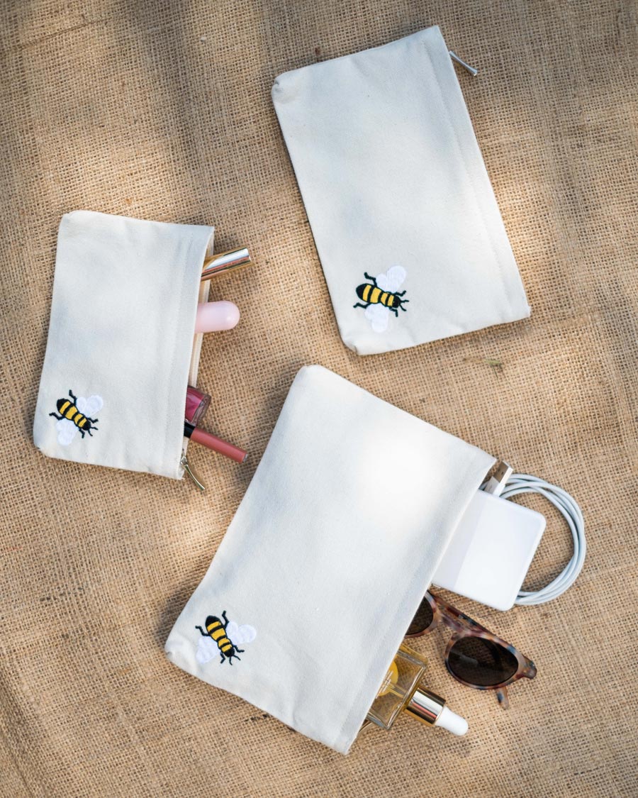 Bumblebee Upcycled Pouch Medium