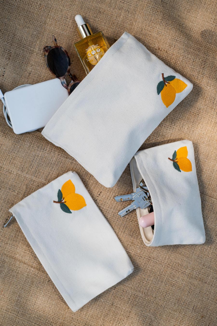 Limoncello  Upcycled Pouch Large