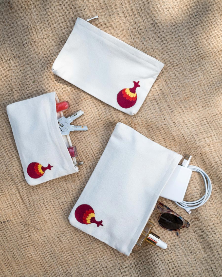 Pomegranate Breeze Upcycled Pouch Small