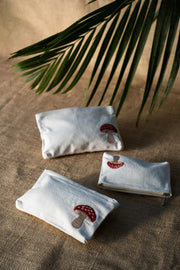 Mushrooms Upcycled Pouch Small