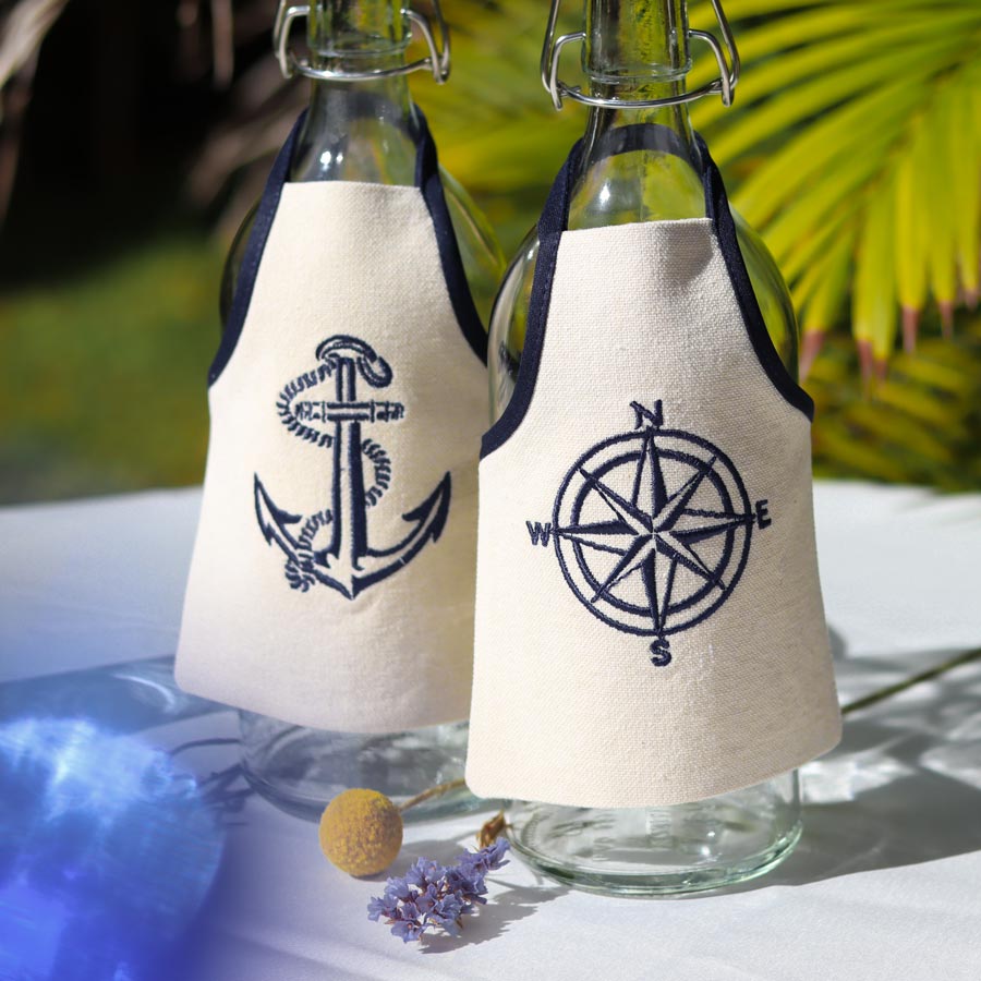 Set of 2 Nautical Bottle Aprons