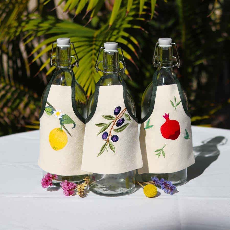 Set of 3 Blooms Bottle Aprons