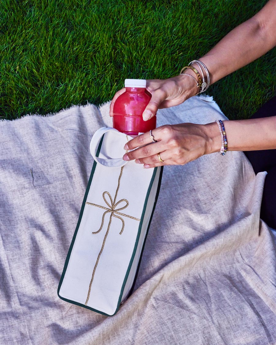 Golden Ribbon Bottle Bag Gold * Zaity