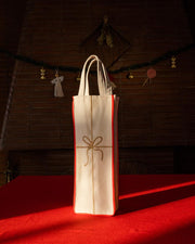 Ribbon Bottle Bag Gold*Red