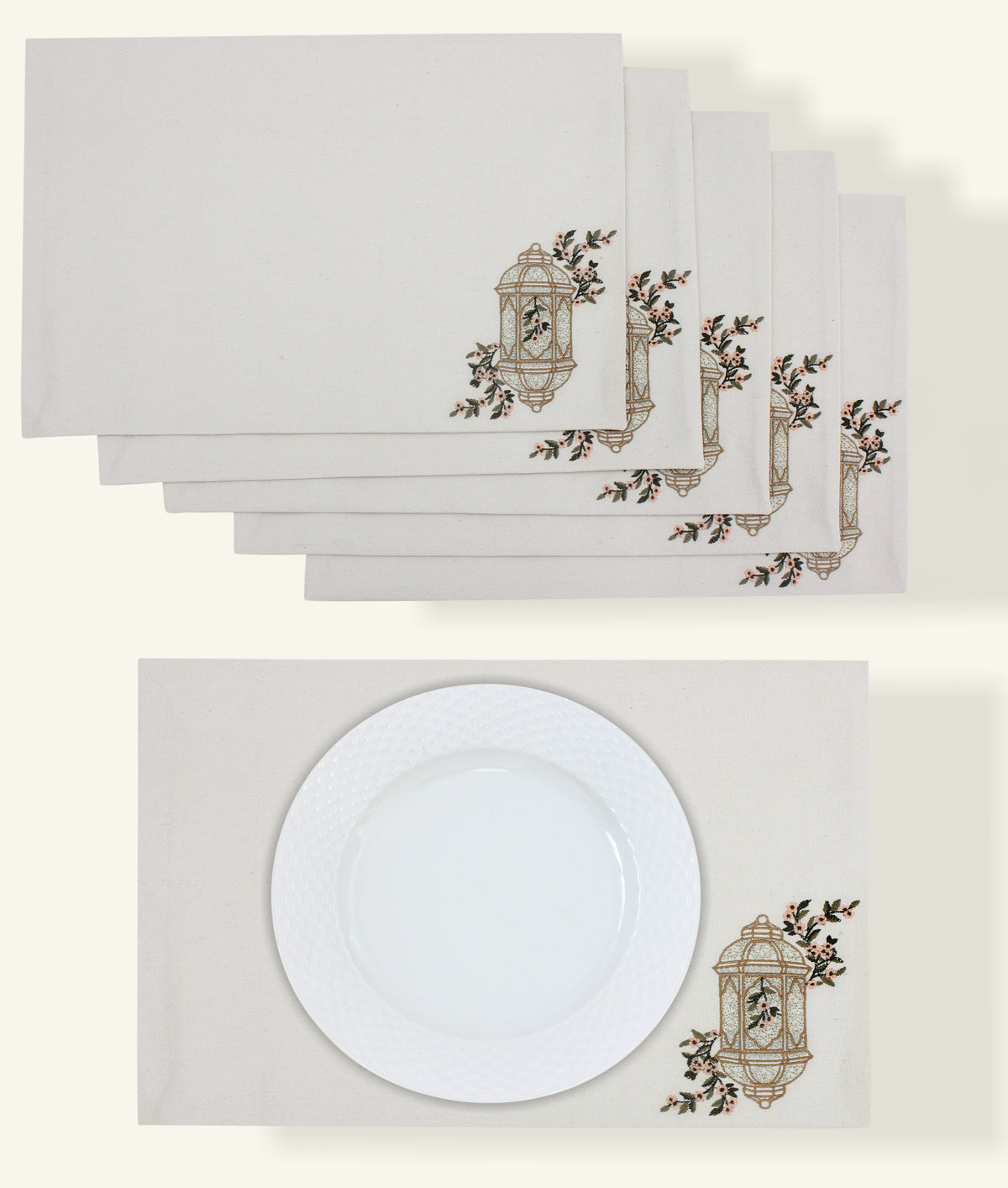 Blooming Lantern Placemats Set