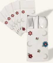 Crescent Garden Cutlery Sleeves Set
